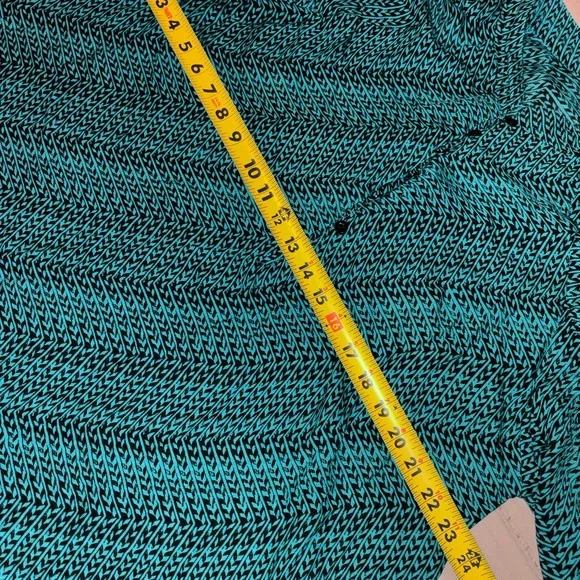 Manaola Mandarin Collar Teal Patterned Dress - Picture 4 of 4